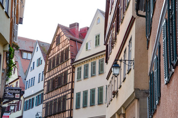 Street view of Tubingen old town, Germany