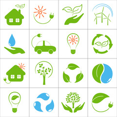 Eco friendly icons set