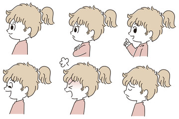 女の子の横顔アイコン