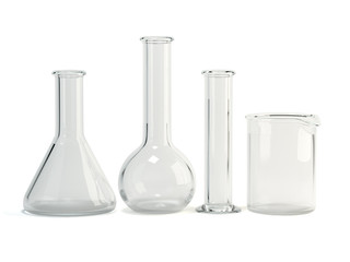 Test-tubes isolated. Laboratory glassware