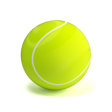 Shiny glossy tennis ball