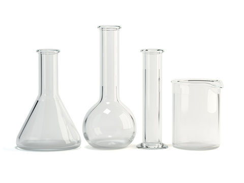 Test-tubes isolated. Laboratory glassware