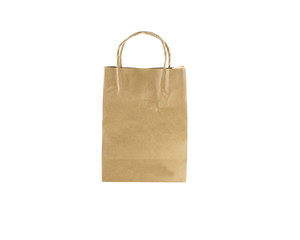 paper bag  brown color  isolated