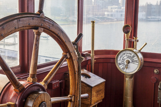 vintage ship steering wheel