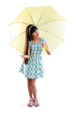 Little asian girl with umbrella