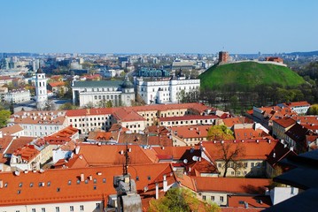 Fototapeta na wymiar Centrum starego miasta w Wilnie na Litwie Europejska