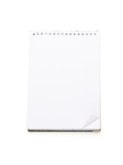 open blank note pad with ring binder, isolated on white