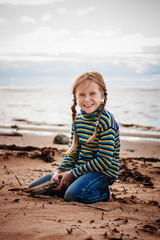 Cheerful haired girl