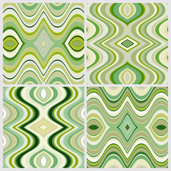 Set of Vector Seamless Abstract Wavy Backgrounds