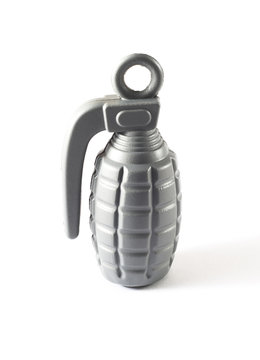 Toy hand grenade isolated on white