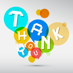 Thank You Paper Title in Colorful Circles Isolated