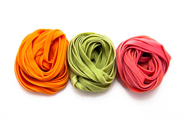 Colorful tagliatelle