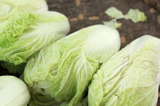 Fresh cabbage in the market.