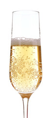 Glass of champagne, isolated on white