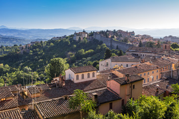 old town of Perugia, Umbria, Italy - obrazy, fototapety, plakaty