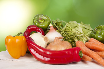 vegetables and fresh vegetables from the garden