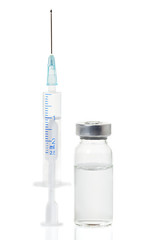 medical ampoule, vial, and syringe isolated