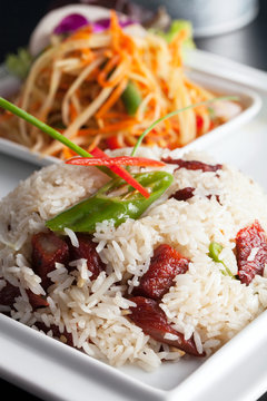 Thai Pork and Rice with Som Tum Salad
