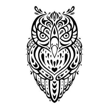 Decorative Owl. Ethnic pattern.