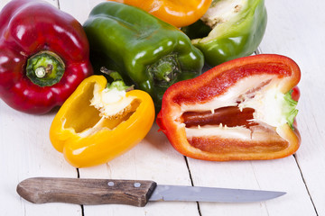 raw peppers raw and fresh colors, vegetables