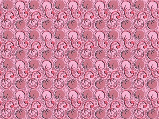 Pink seamless berries texture. Floral pattern.
