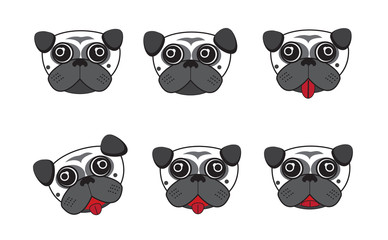 Dog heads cartoon vector