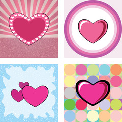 series of retro heart vector