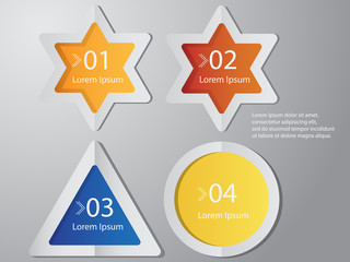 Star,Triangle,Circle label shape vector illustration