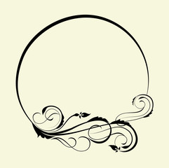 Decorative oval frame - element for design in vintage style