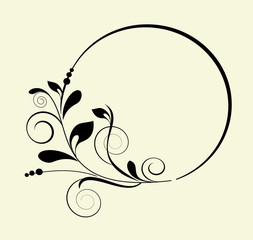 Decorative oval frame - element for design in vintage style