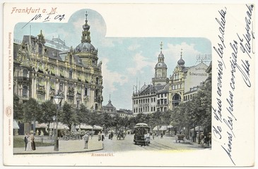 Frankfurt a. M., Rossmarkt 1902 (hist. Postkarte)