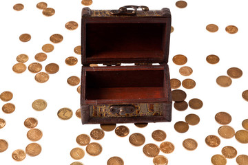 Open chest and money