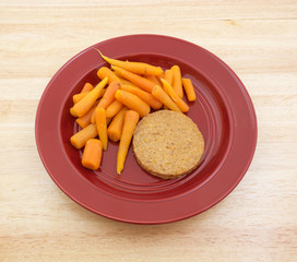 Veggie burger with carrot diet meal