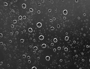 Drops of water on glass