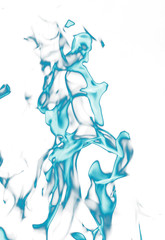 blue flame fire on a white background