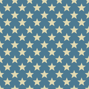 Vintage white and blue star vector pattern.