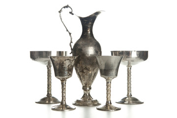 Set of vintage silver plated goblets
