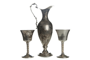 Set of vintage silver plated goblets
