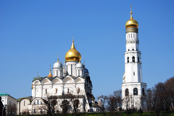 Moscow Kremlin panorama in a sunny day. UNESCO heritage.