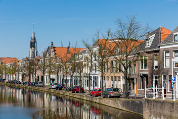 Fototapeta na wymiar Cityscape of Delft with historic houses, the Netherlands