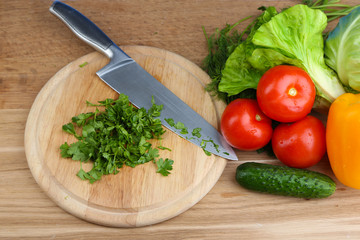 Composition with chopped parsley