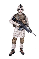 US marine studio shot on white background