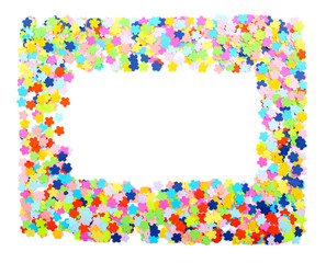 Confetti frame isolated on white