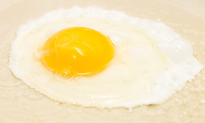 fried egg in a frying pan