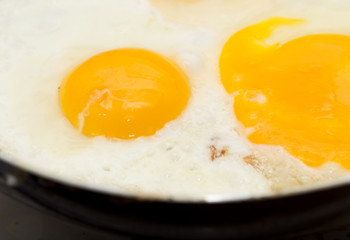fried egg in a frying pan