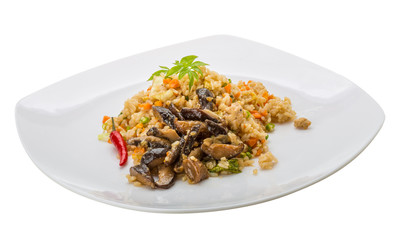 Fried rice with mushrooms
