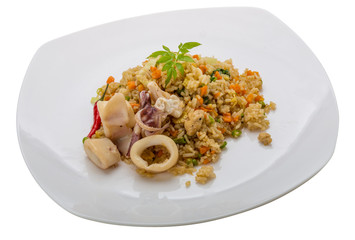 Fried rice with calamari