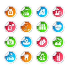 Fototapeta premium Medical healthcare icon stickers