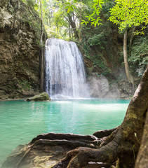 Fototapeta na wymiar Tropical waterfall Erawan