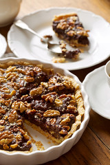 Chocolate walnut tart
